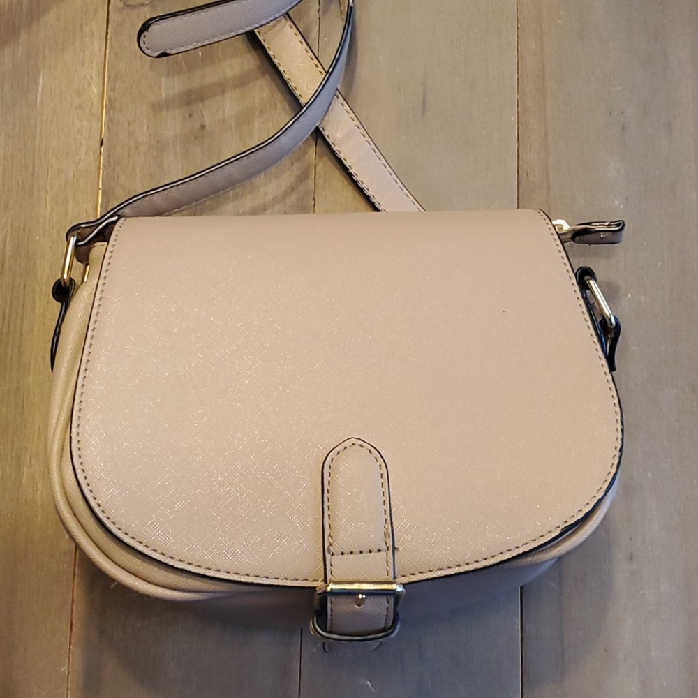 Crossbody Tan Gray Saddle Bag